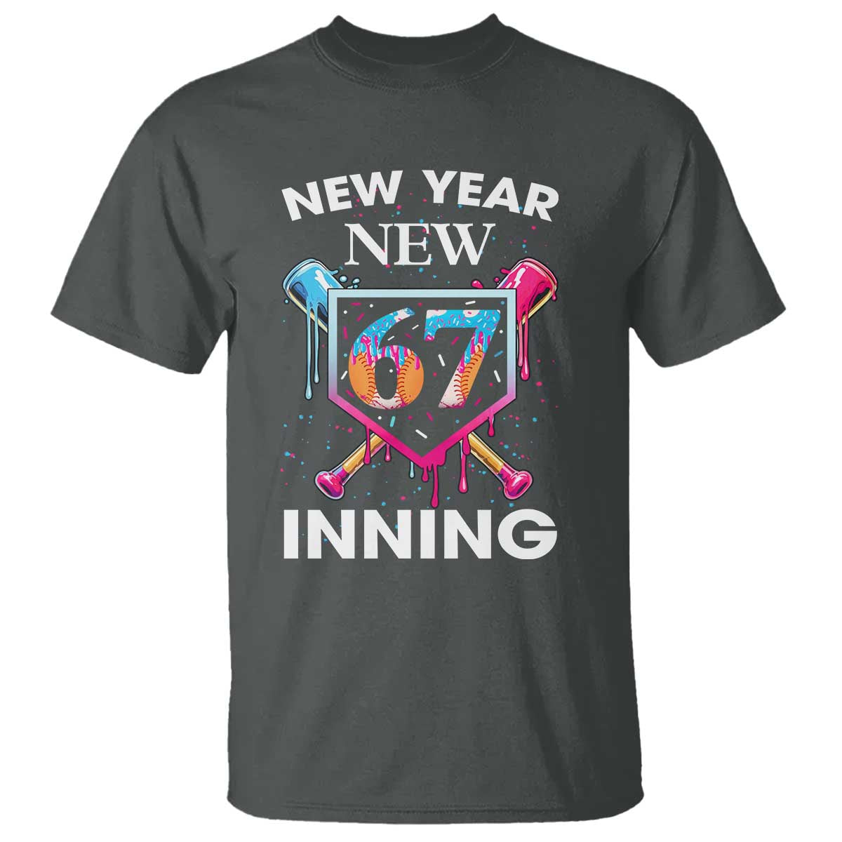 Funny Six Seven Meme T Shirt 67 Number Sports American Football Ice Cream Drip - Wonder Print Shop