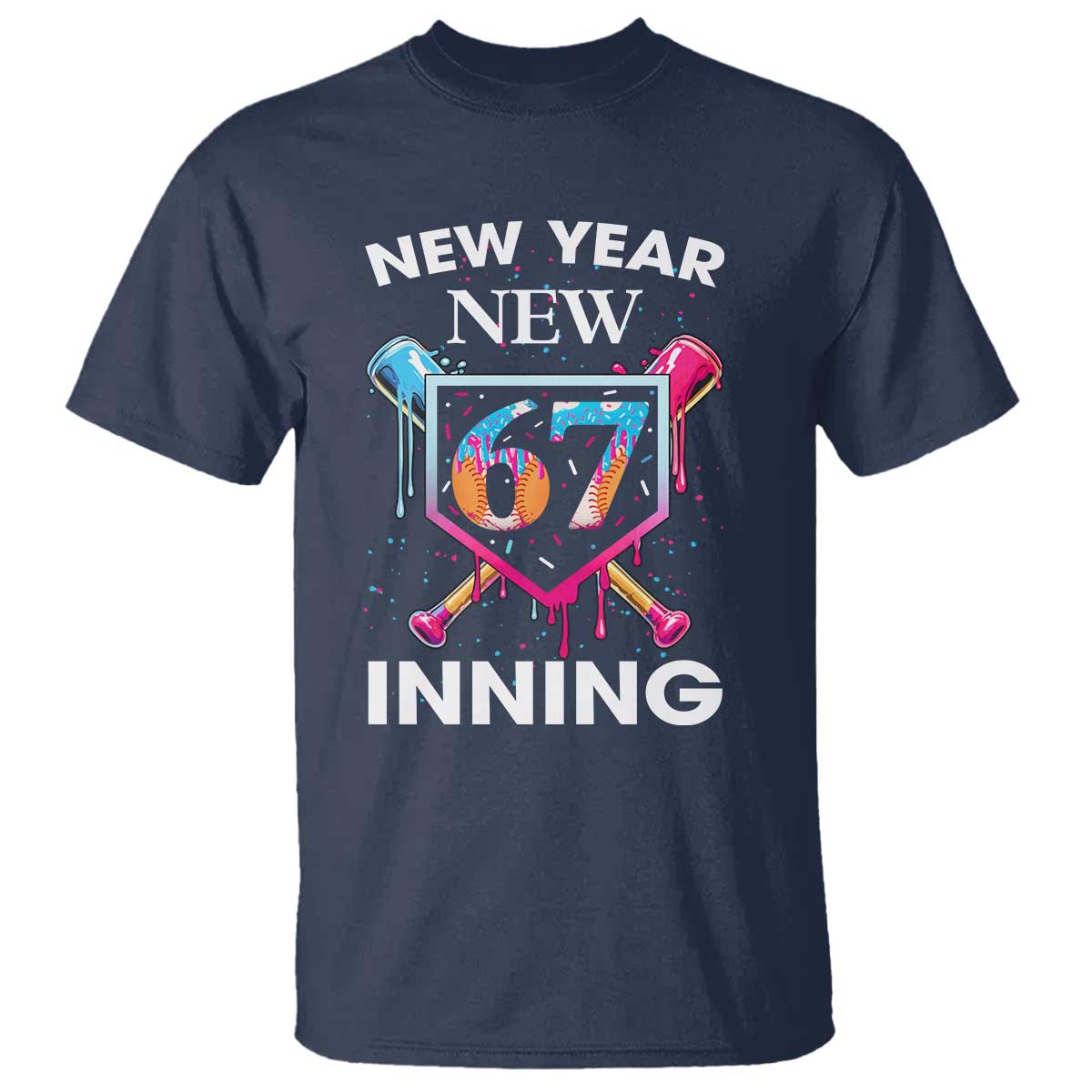 Funny Six Seven Meme T Shirt 67 Number Sports American Football Ice Cream Drip - Wonder Print Shop