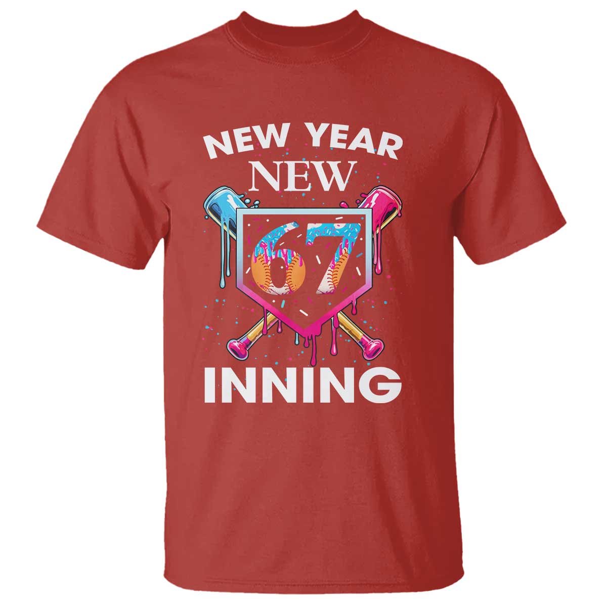 Funny Six Seven Meme T Shirt 67 Number Sports American Football Ice Cream Drip - Wonder Print Shop