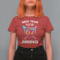 Funny Six Seven Meme T Shirt For Women 67 Number Sports American Football Ice Cream Drip - Wonder Print Shop