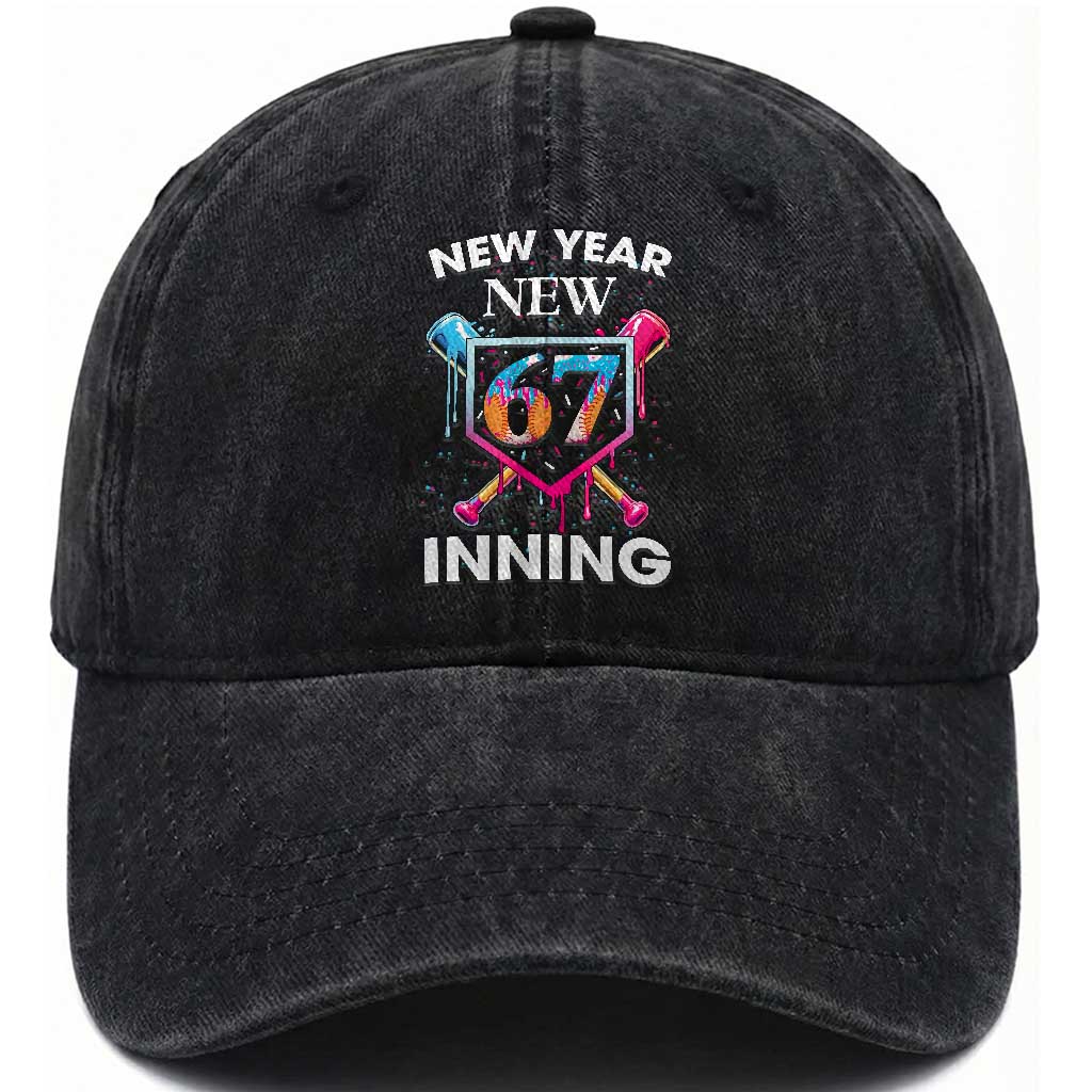Funny Six Seven Meme Washed Cotton Baseball Cap 67 Number Sports American Football Ice Cream Drip
