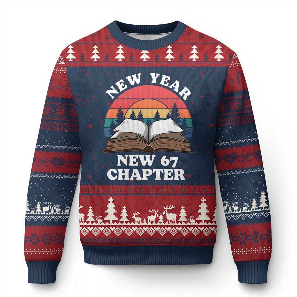 Funny Six Seven Meme Ugly Christmas Sweater New Year New 67 Chapter - Wonder Print Shop