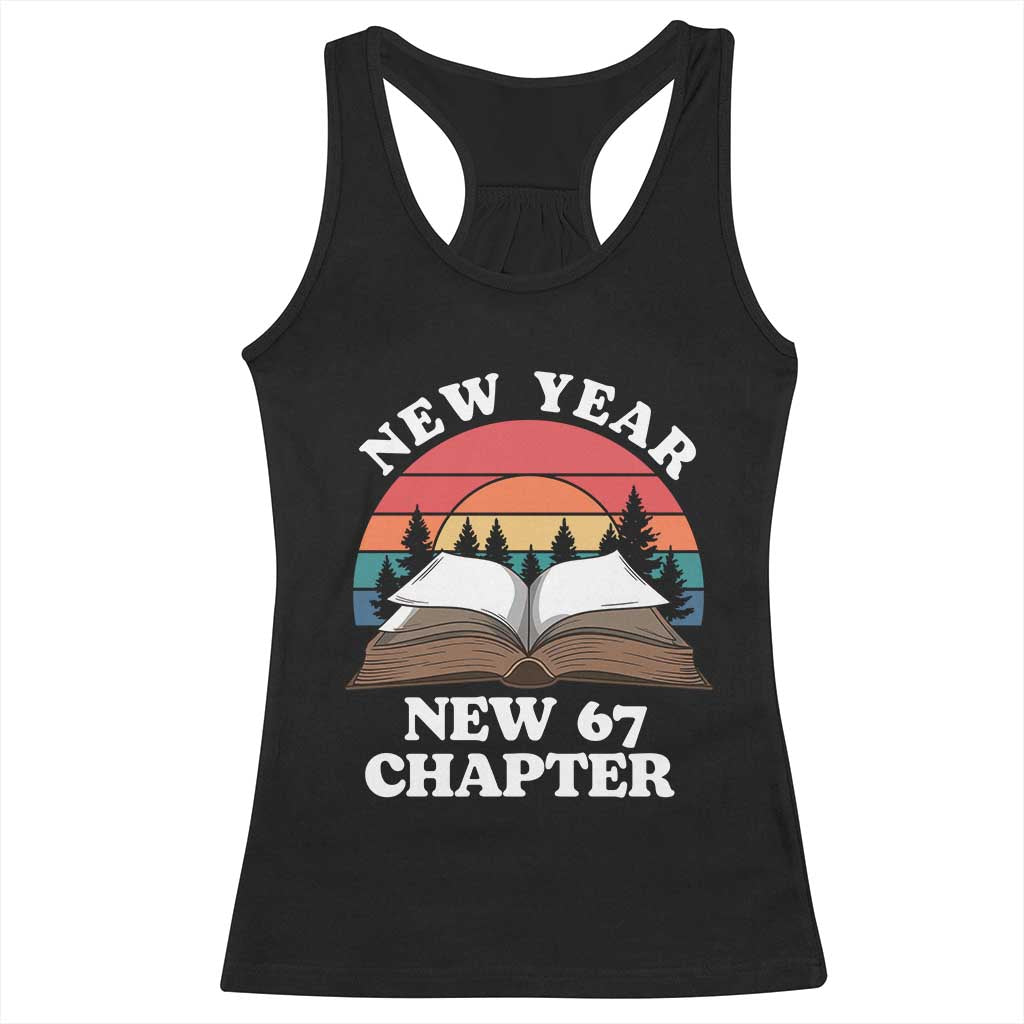 Funny Six Seven Meme Racerback Tank Top New Year New 67 Chapter - Wonder Print Shop