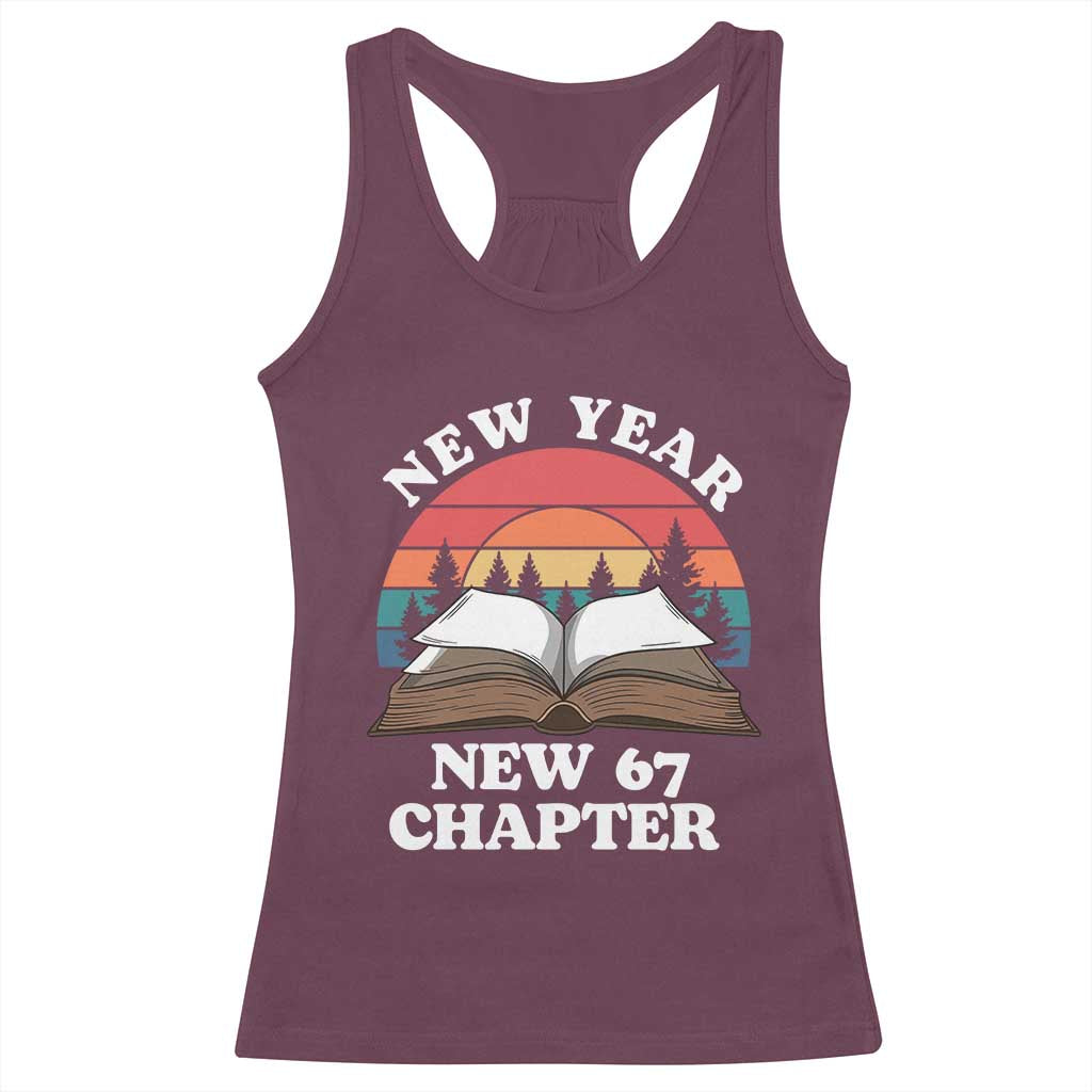Funny Six Seven Meme Racerback Tank Top New Year New 67 Chapter - Wonder Print Shop
