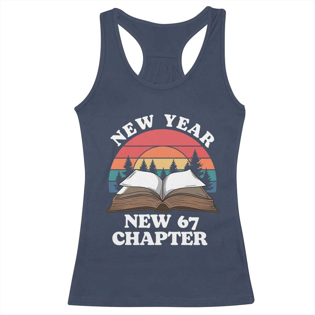 Funny Six Seven Meme Racerback Tank Top New Year New 67 Chapter - Wonder Print Shop