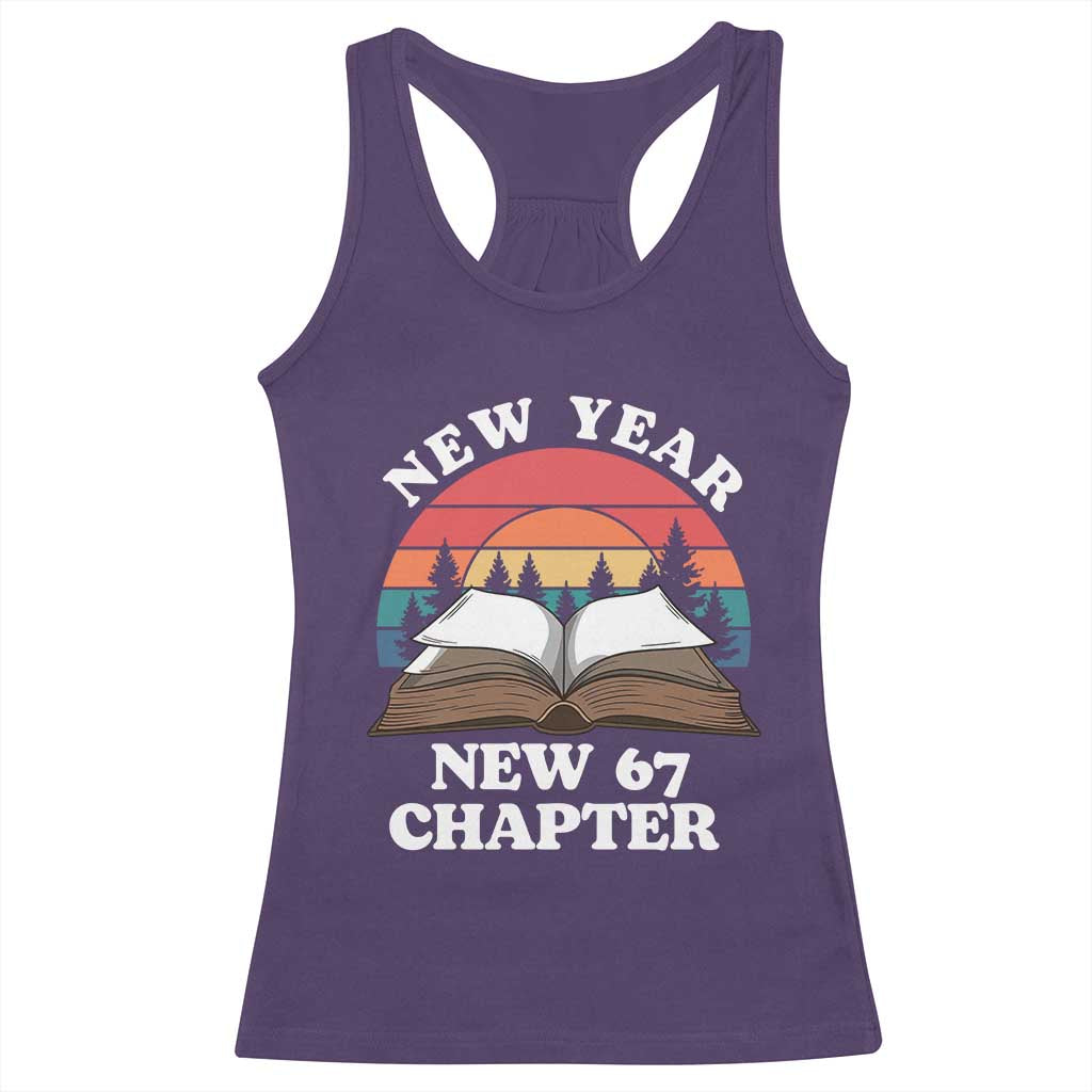 Funny Six Seven Meme Racerback Tank Top New Year New 67 Chapter - Wonder Print Shop