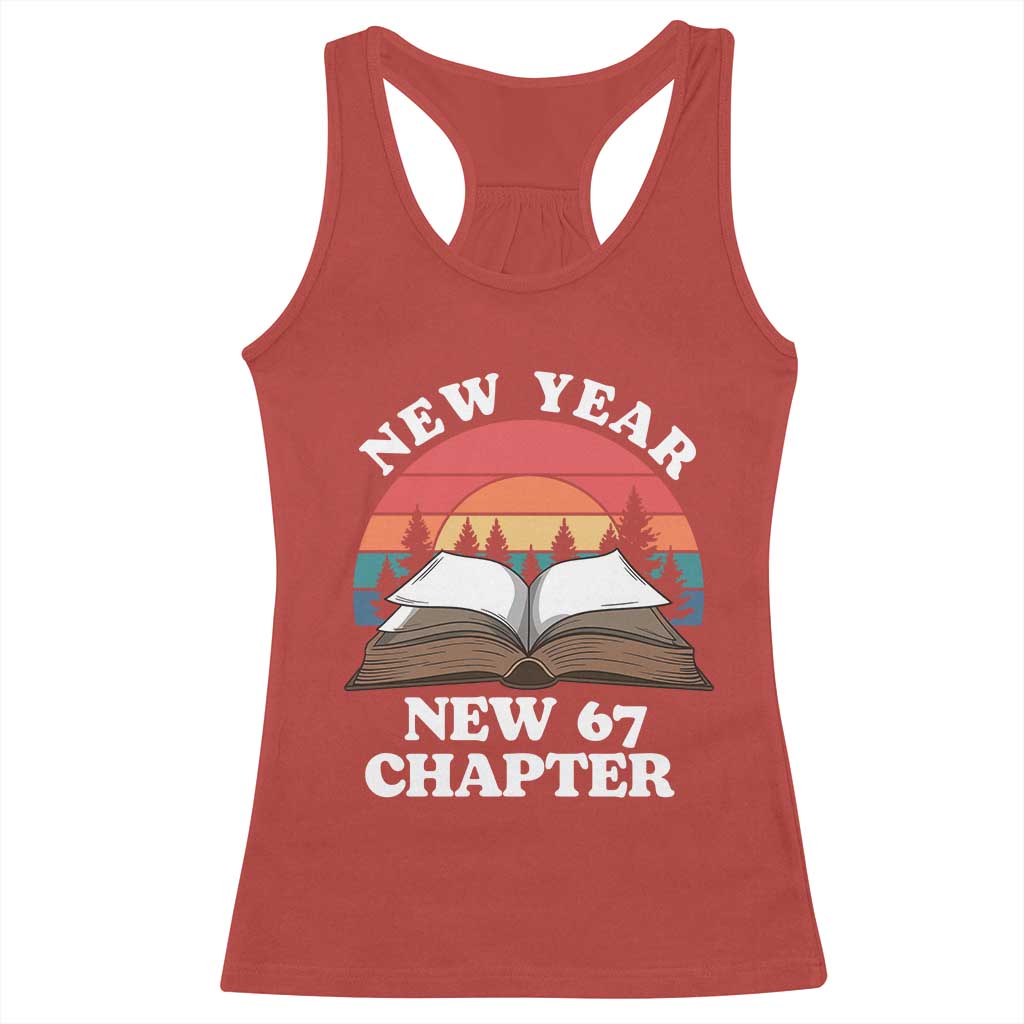 Funny Six Seven Meme Racerback Tank Top New Year New 67 Chapter - Wonder Print Shop
