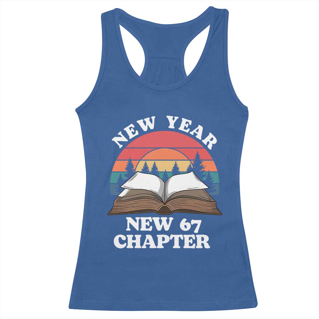 Funny Six Seven Meme Racerback Tank Top New Year New 67 Chapter - Wonder Print Shop