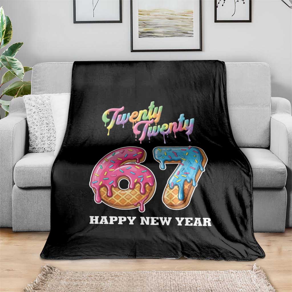 67 Six Seven Meme Throw Blanket New Year 2026 Ice Cream Drip - Wonder Print Shop