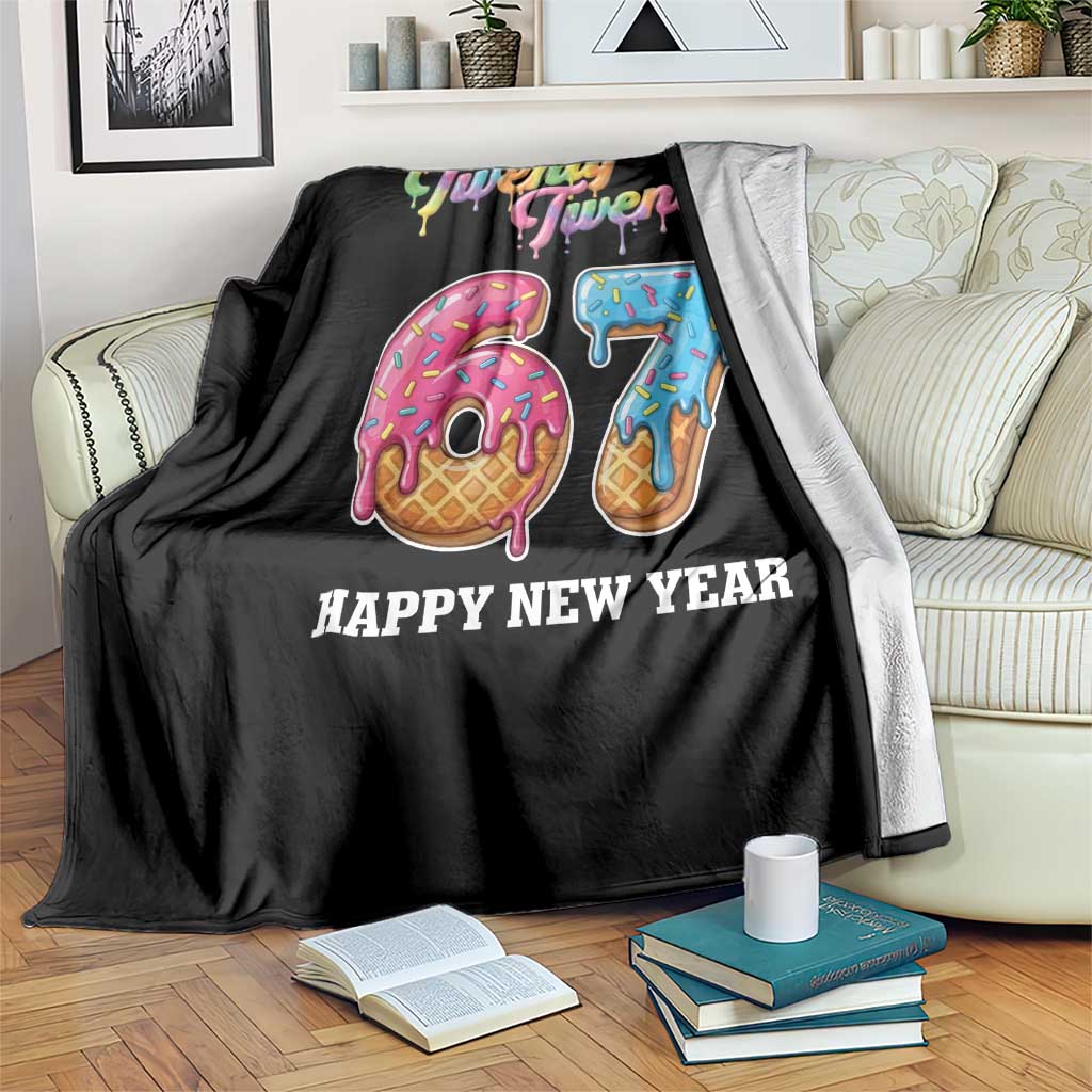 67 Six Seven Meme Throw Blanket New Year 2026 Ice Cream Drip - Wonder Print Shop