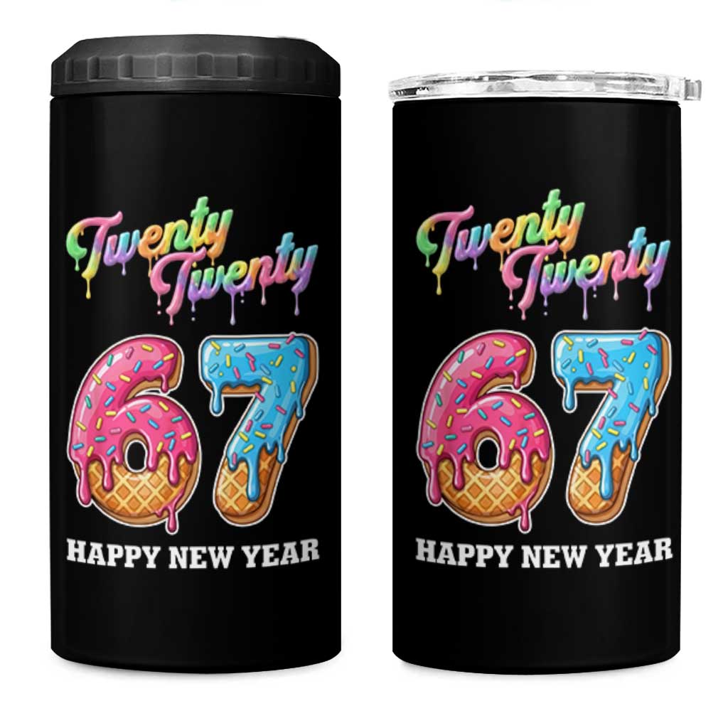 67 Six Seven Meme 4 in 1 Can Cooler Tumbler New Year 2026 Ice Cream Drip - Wonder Print Shop