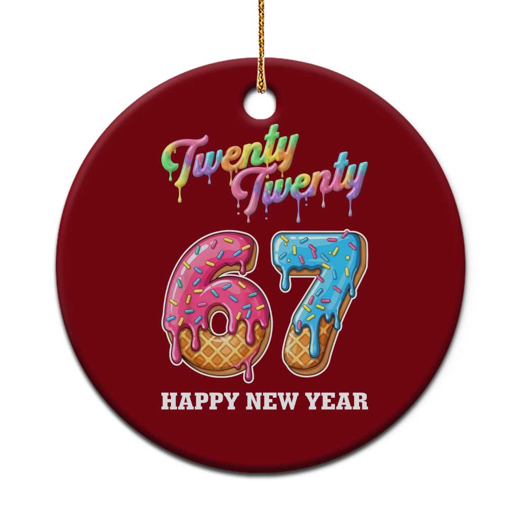 67 Six Seven Meme Ceramic Ornament New Year 2026 Ice Cream Drip - Wonder Print Shop