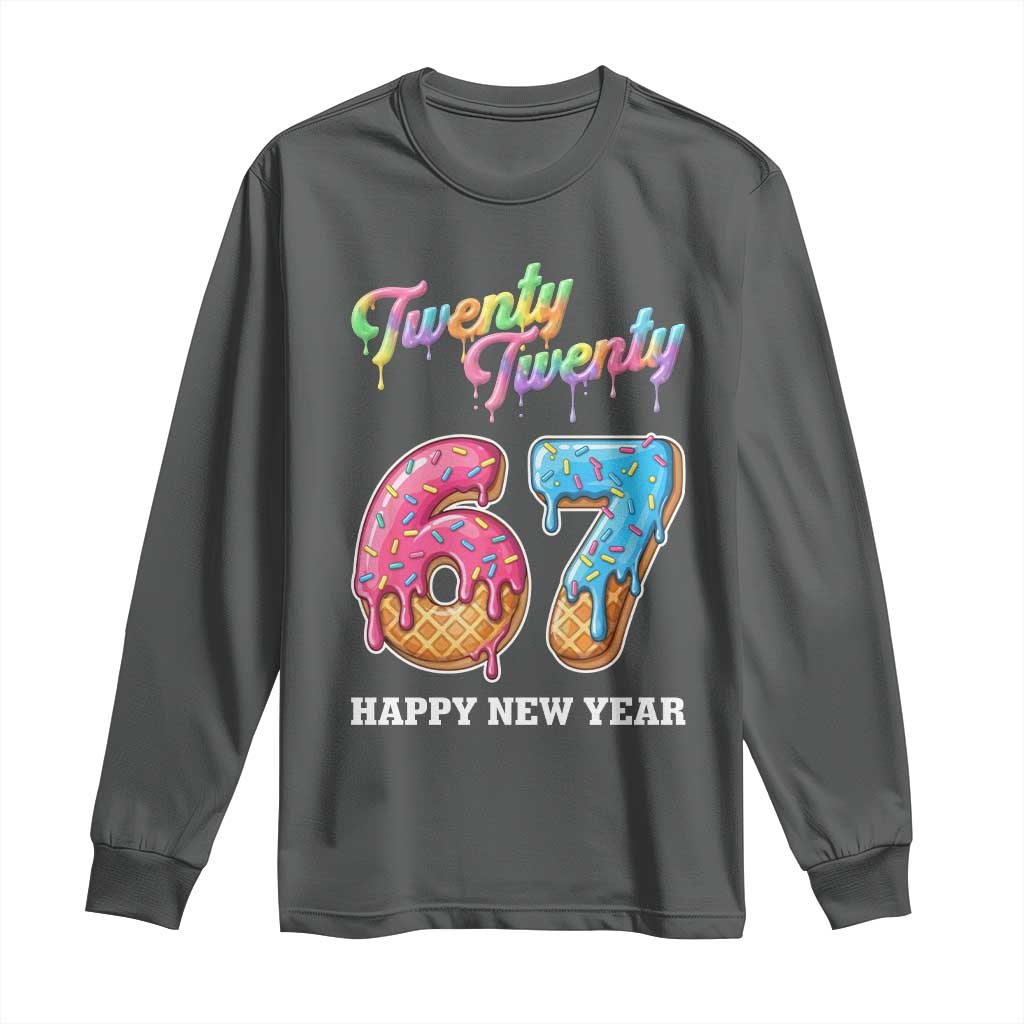 67 Six Seven Meme Long Sleeve Shirt New Year 2026 Ice Cream Drip - Wonder Print Shop