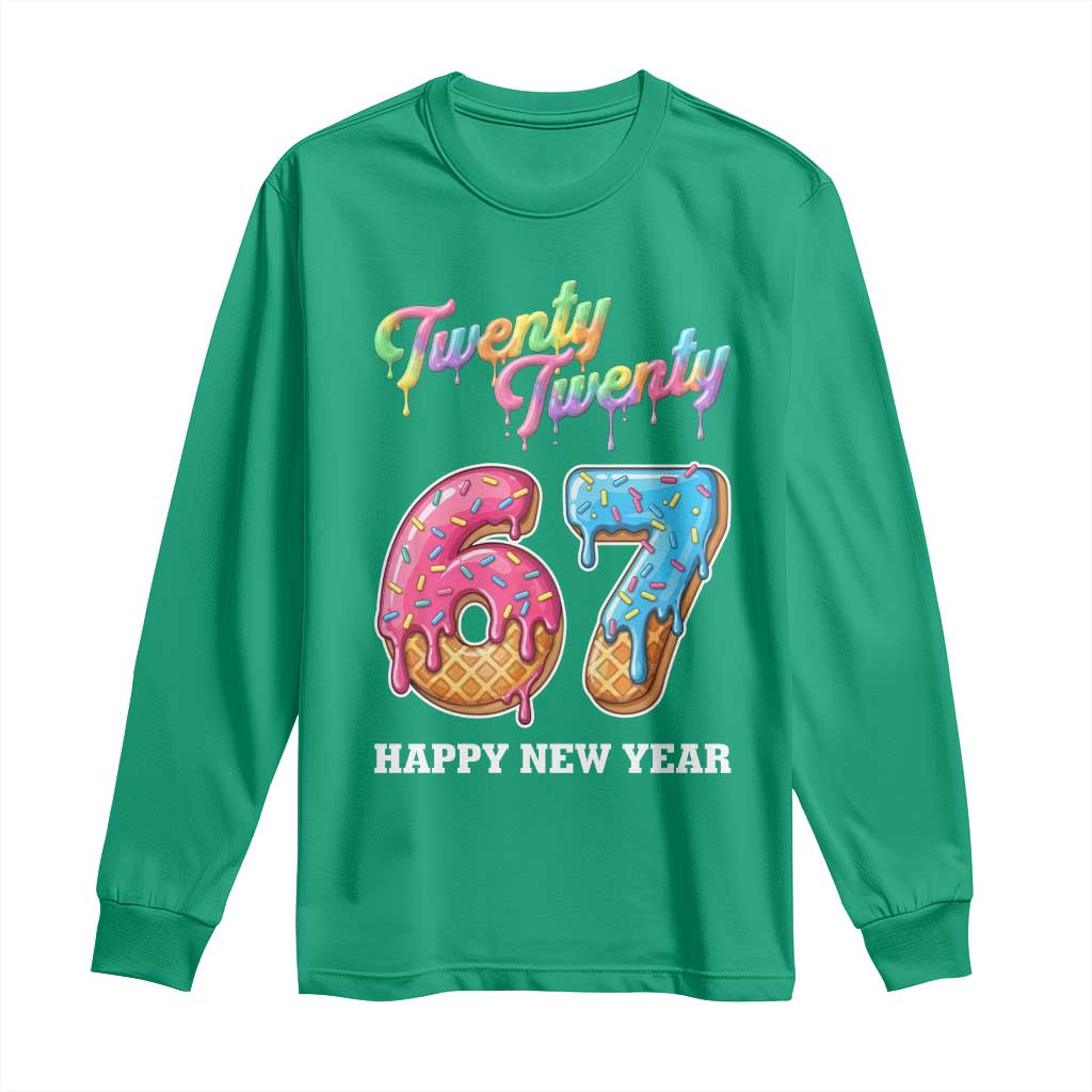 67 Six Seven Meme Long Sleeve Shirt New Year 2026 Ice Cream Drip - Wonder Print Shop