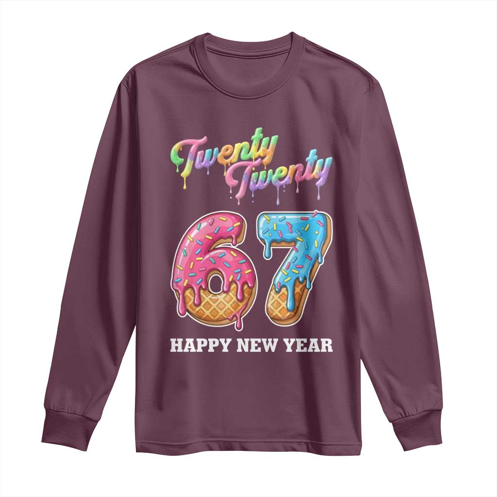 67 Six Seven Meme Long Sleeve Shirt New Year 2026 Ice Cream Drip - Wonder Print Shop