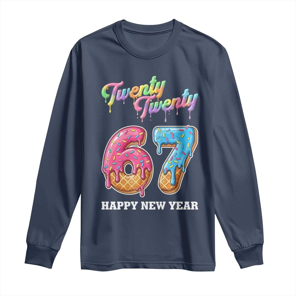 67 Six Seven Meme Long Sleeve Shirt New Year 2026 Ice Cream Drip - Wonder Print Shop