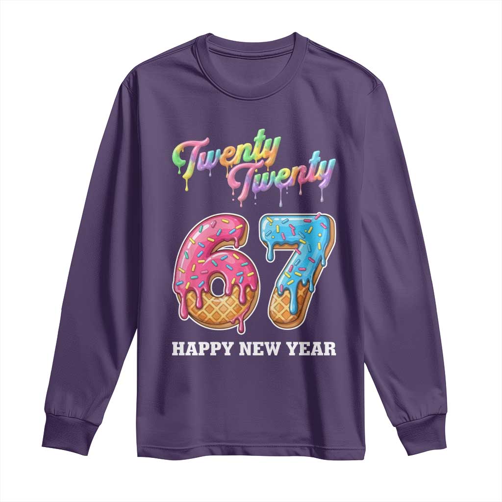 67 Six Seven Meme Long Sleeve Shirt New Year 2026 Ice Cream Drip - Wonder Print Shop