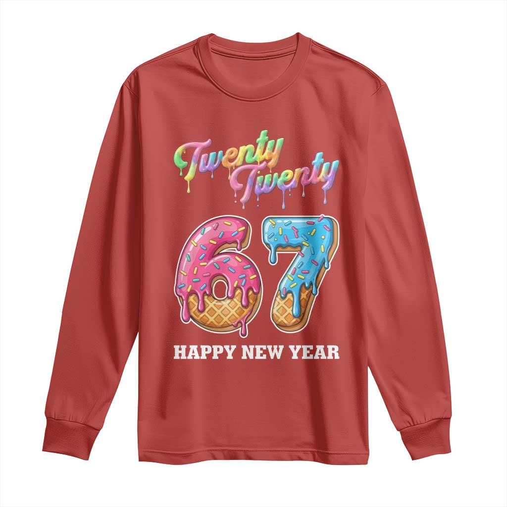 67 Six Seven Meme Long Sleeve Shirt New Year 2026 Ice Cream Drip - Wonder Print Shop