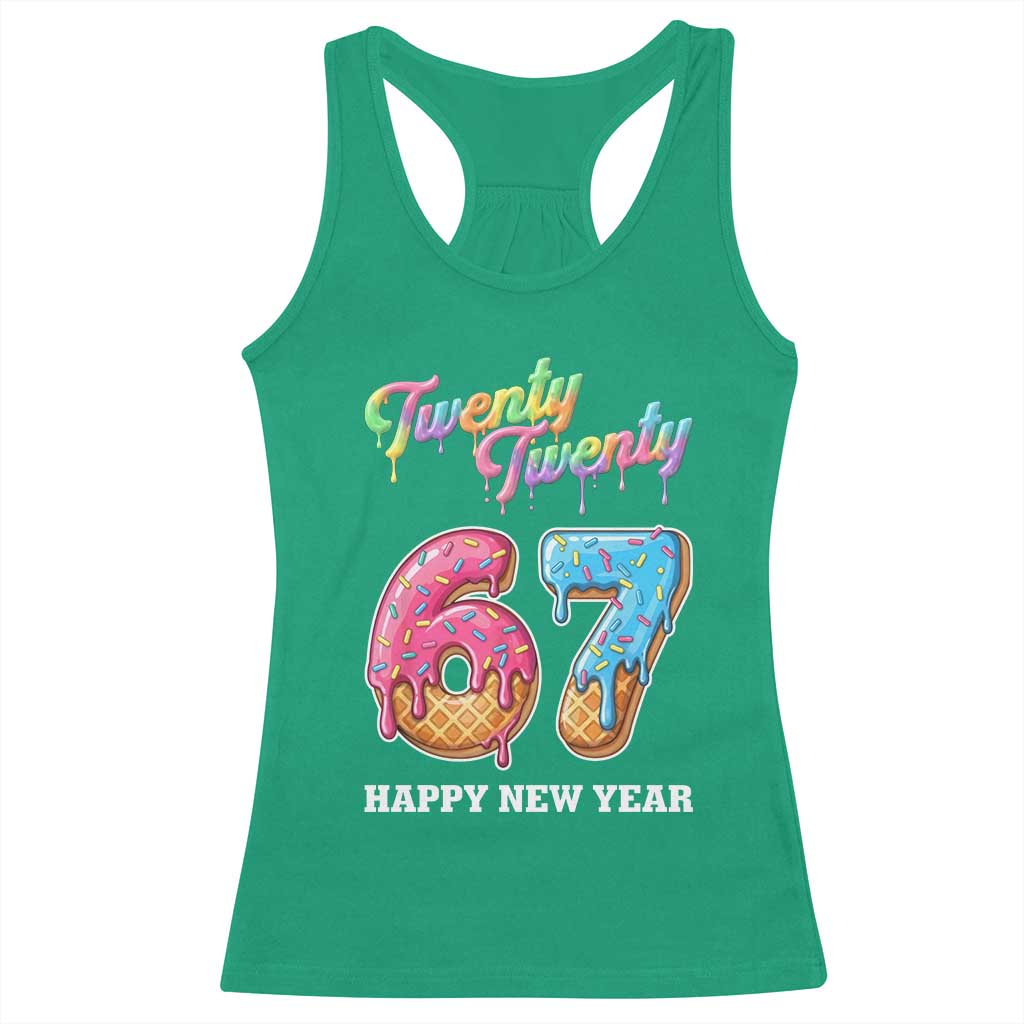 67 Six Seven Meme Racerback Tank Top New Year 2026 Ice Cream Drip - Wonder Print Shop