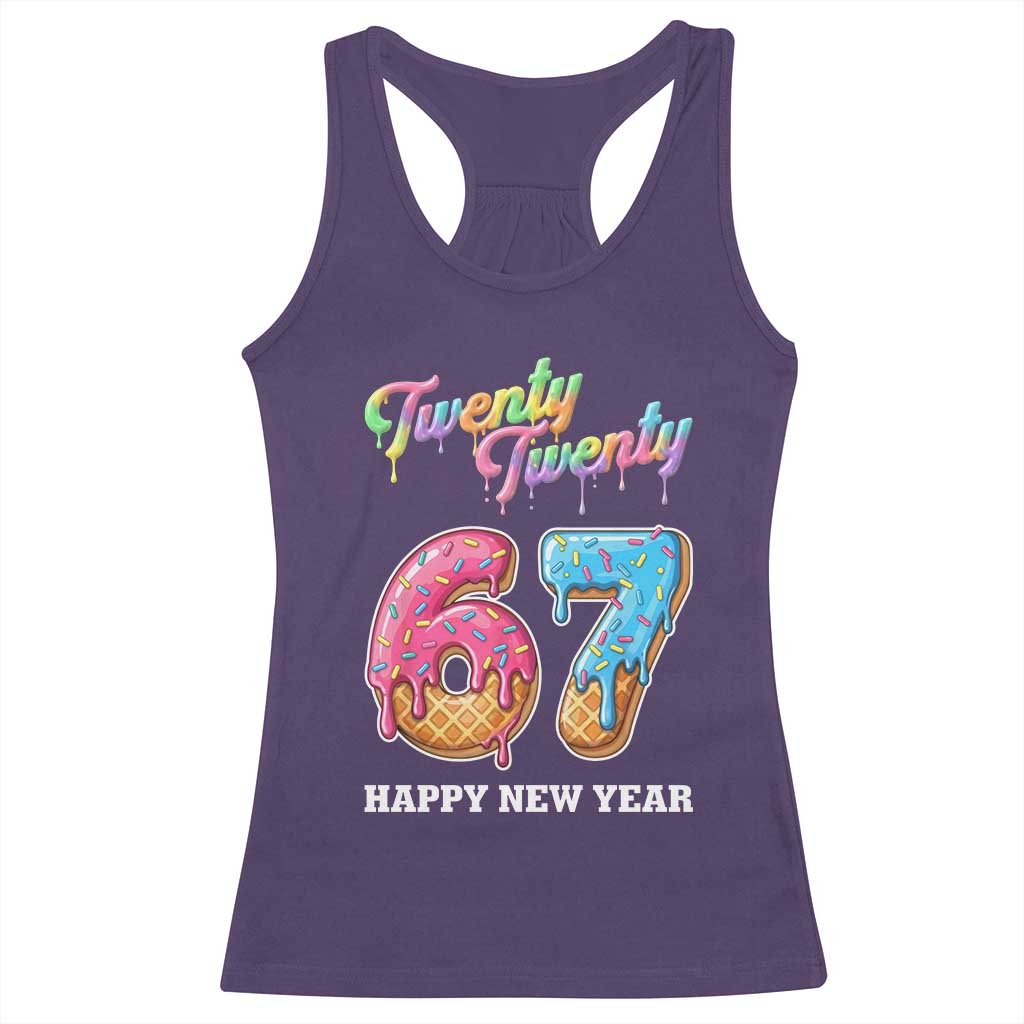 67 Six Seven Meme Racerback Tank Top New Year 2026 Ice Cream Drip - Wonder Print Shop