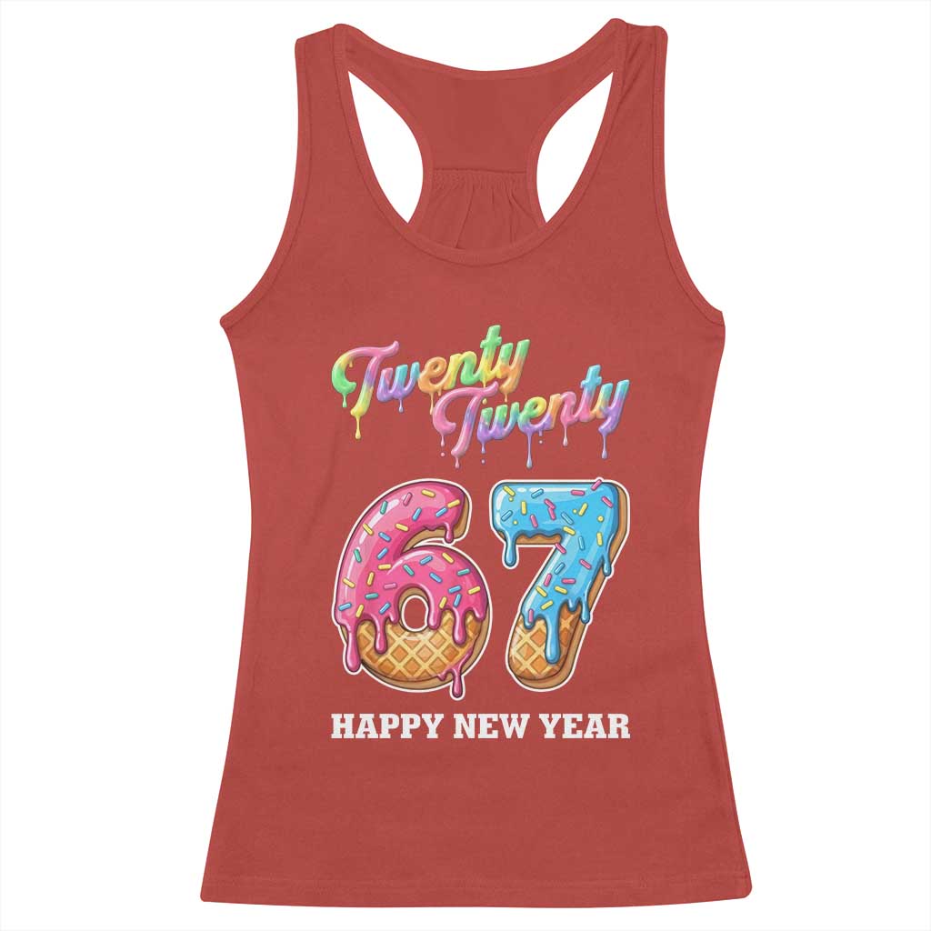 67 Six Seven Meme Racerback Tank Top New Year 2026 Ice Cream Drip - Wonder Print Shop