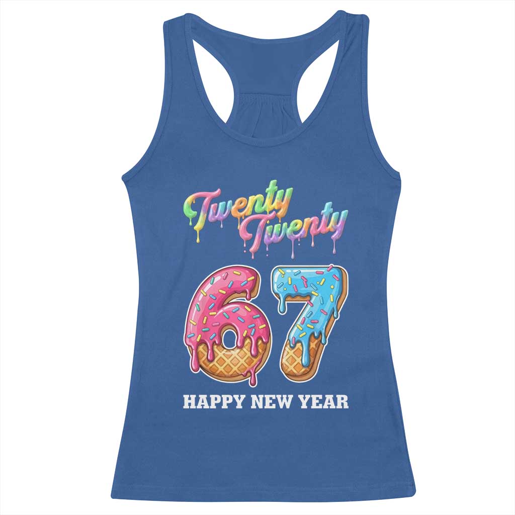67 Six Seven Meme Racerback Tank Top New Year 2026 Ice Cream Drip - Wonder Print Shop