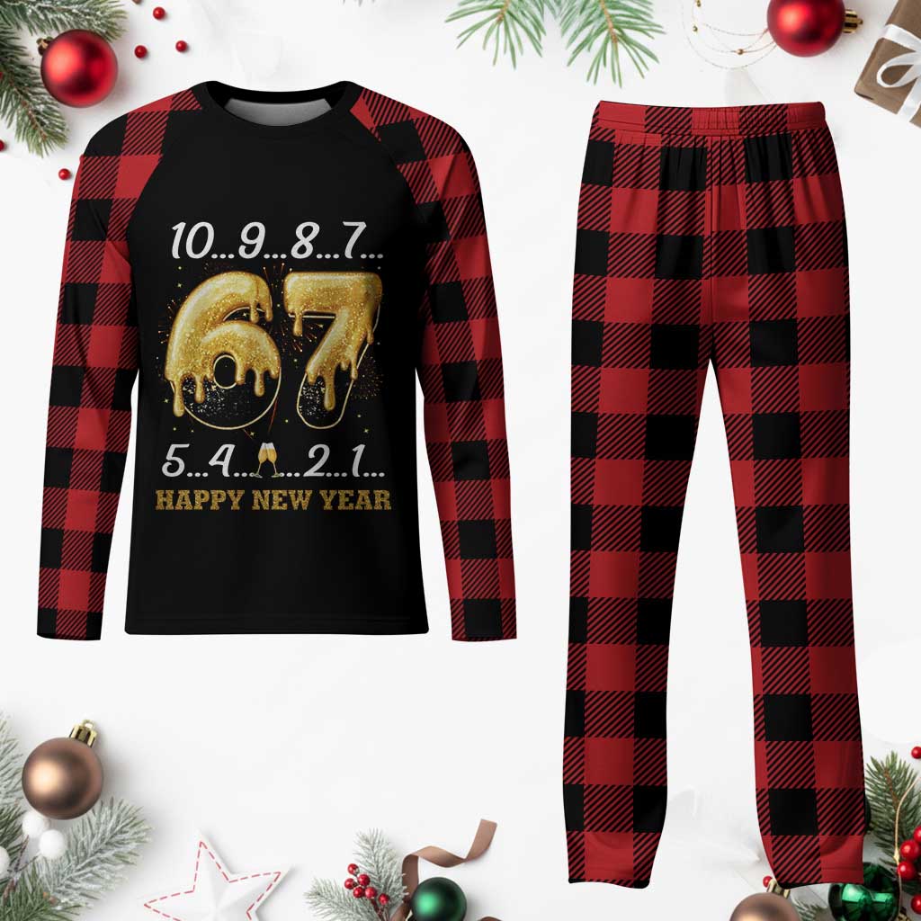 67 Six Seven Meme Plaid Pajama Set Happy New Year 2026 - Wonder Print Shop