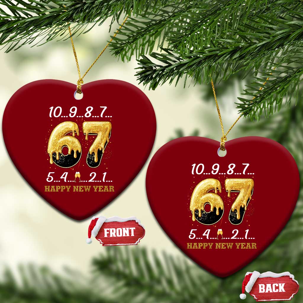 67 Six Seven Meme Ceramic Ornament Happy New Year 2026 - Wonder Print Shop