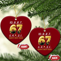 67 Six Seven Meme Ceramic Ornament Happy New Year 2026 - Wonder Print Shop
