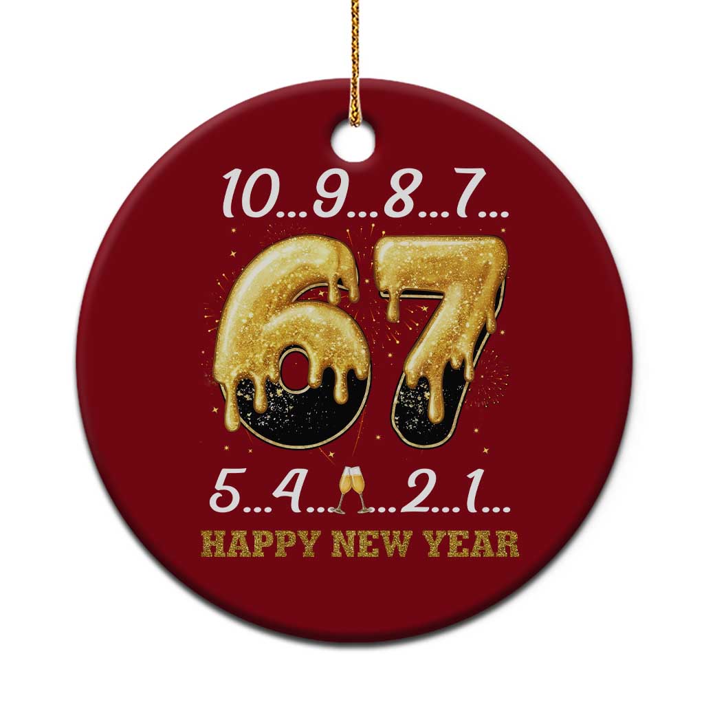 67 Six Seven Meme Ceramic Ornament Happy New Year 2026 - Wonder Print Shop