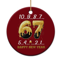67 Six Seven Meme Ceramic Ornament Happy New Year 2026 - Wonder Print Shop