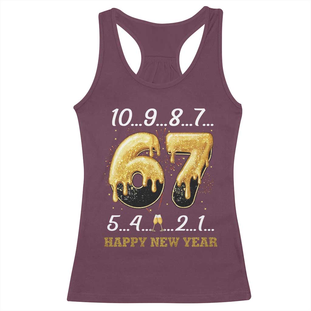 67 Six Seven Meme Racerback Tank Top Happy New Year 2026 - Wonder Print Shop