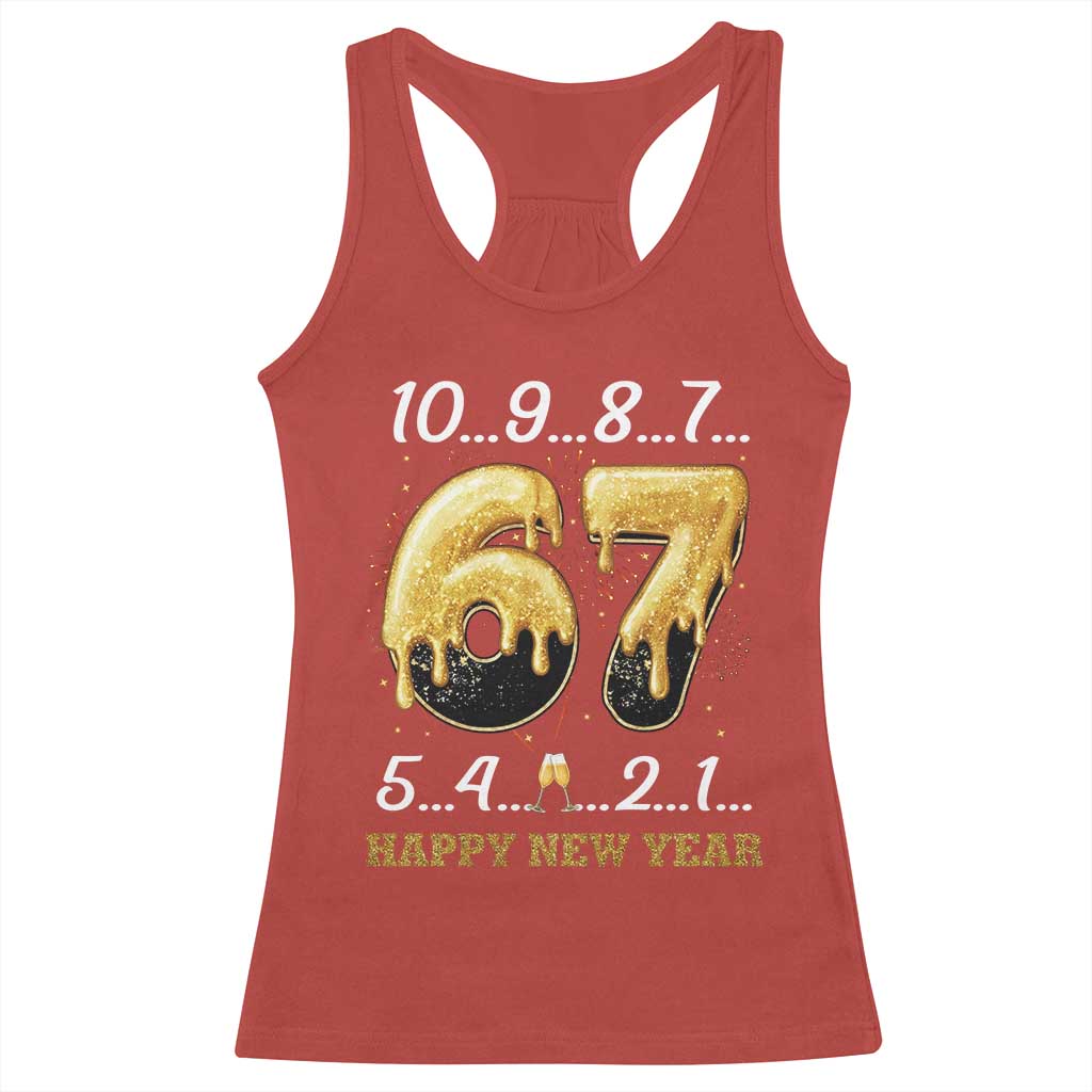 67 Six Seven Meme Racerback Tank Top Happy New Year 2026 - Wonder Print Shop