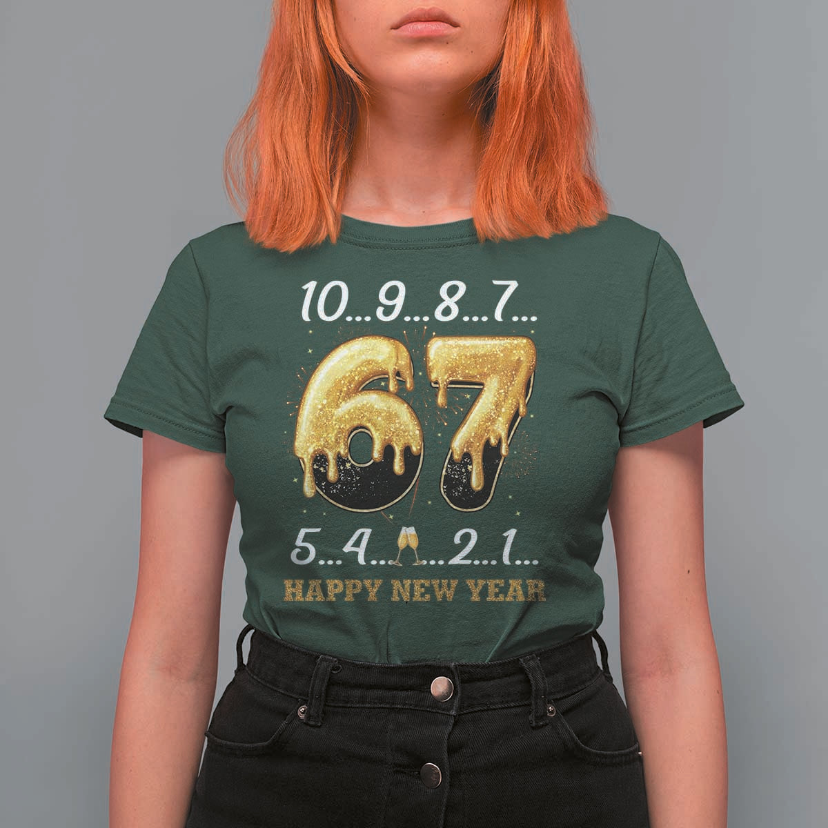 67 Six Seven Meme T Shirt For Women Happy New Year 2026 - Wonder Print Shop