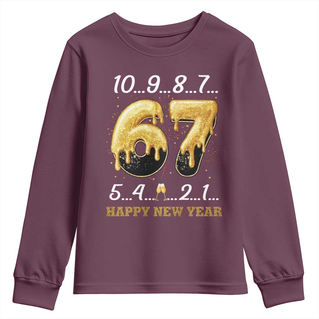67 Six Seven Meme Youth Sweatshirt Happy New Year 2026 - Wonder Print Shop