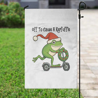 Off To Cause A Kerfuffle Garden Flag Funny Frog Christmas Meme Weirdcore - Wonder Print Shop