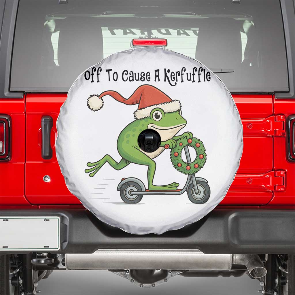 Off To Cause A Kerfuffle Spare Tire Cover Funny Frog Christmas Meme Weirdcore - Wonder Print Shop