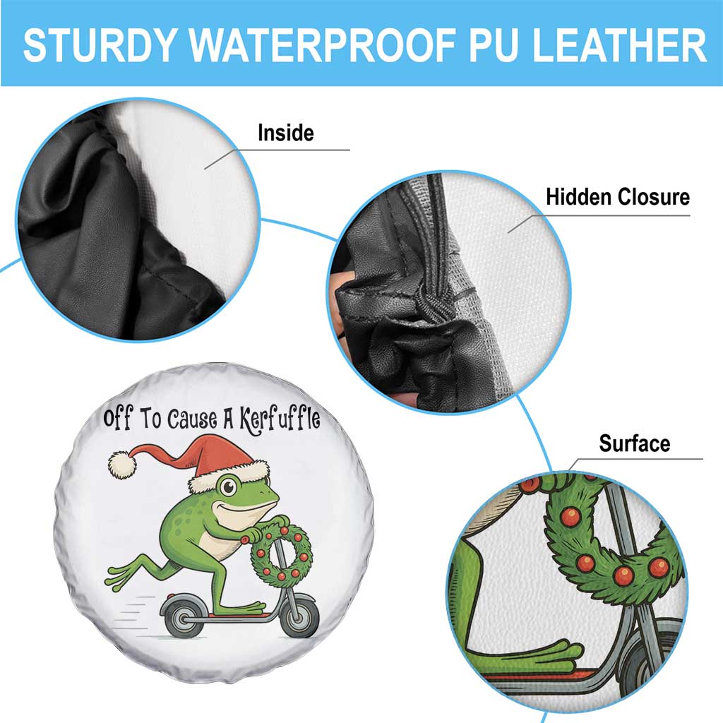 Off To Cause A Kerfuffle Spare Tire Cover Funny Frog Christmas Meme Weirdcore - Wonder Print Shop