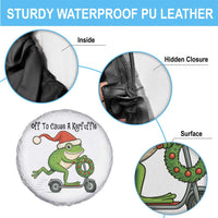 Off To Cause A Kerfuffle Spare Tire Cover Funny Frog Christmas Meme Weirdcore - Wonder Print Shop
