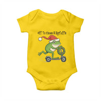 Off To Cause A Kerfuffle Baby Onesie Funny Frog Christmas Meme Weirdcore - Wonder Print Shop