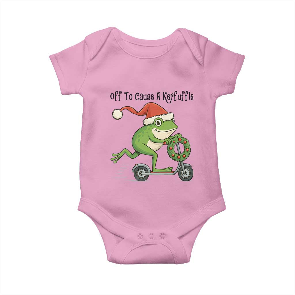 Off To Cause A Kerfuffle Baby Onesie Funny Frog Christmas Meme Weirdcore - Wonder Print Shop