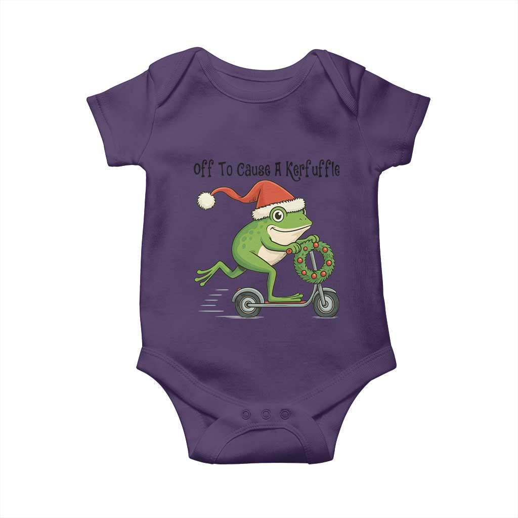 Off To Cause A Kerfuffle Baby Onesie Funny Frog Christmas Meme Weirdcore - Wonder Print Shop