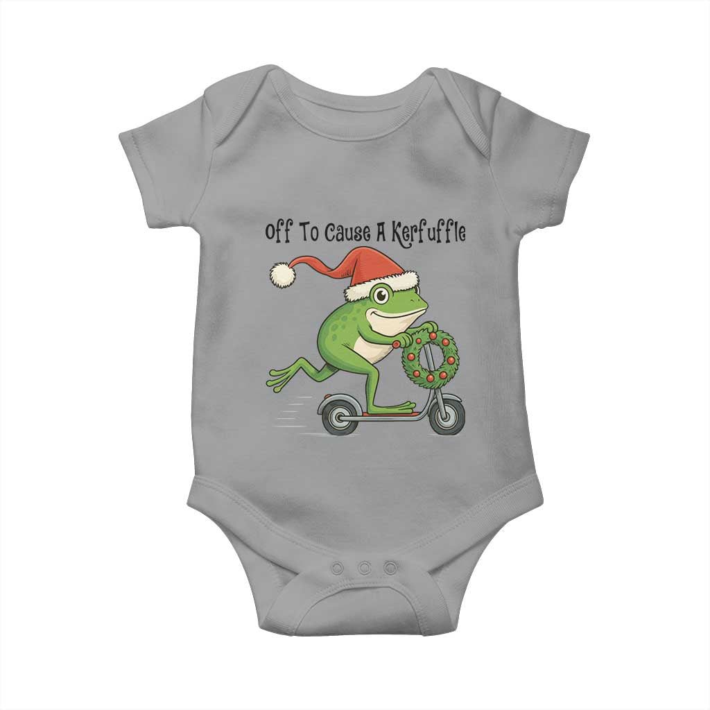 Off To Cause A Kerfuffle Baby Onesie Funny Frog Christmas Meme Weirdcore - Wonder Print Shop