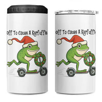 Off To Cause A Kerfuffle 4 in 1 Can Cooler Tumbler Funny Frog Christmas Meme Weirdcore - Wonder Print Shop