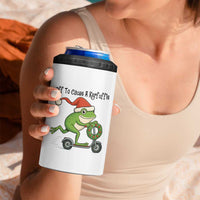 Off To Cause A Kerfuffle 4 in 1 Can Cooler Tumbler Funny Frog Christmas Meme Weirdcore - Wonder Print Shop