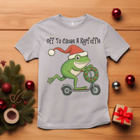 Off To Cause A Kerfuffle T Shirt Funny Frog Christmas Meme Weirdcore - Wonder Print Shop