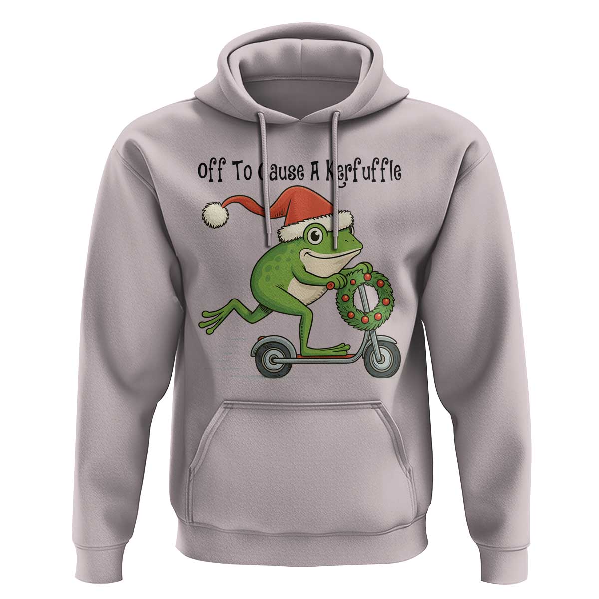 Off To Cause A Kerfuffle Hoodie Funny Frog Christmas Meme Weirdcore - Wonder Print Shop