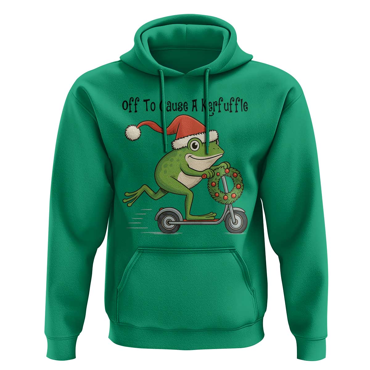 Off To Cause A Kerfuffle Hoodie Funny Frog Christmas Meme Weirdcore - Wonder Print Shop