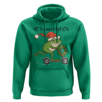 Off To Cause A Kerfuffle Hoodie Funny Frog Christmas Meme Weirdcore - Wonder Print Shop