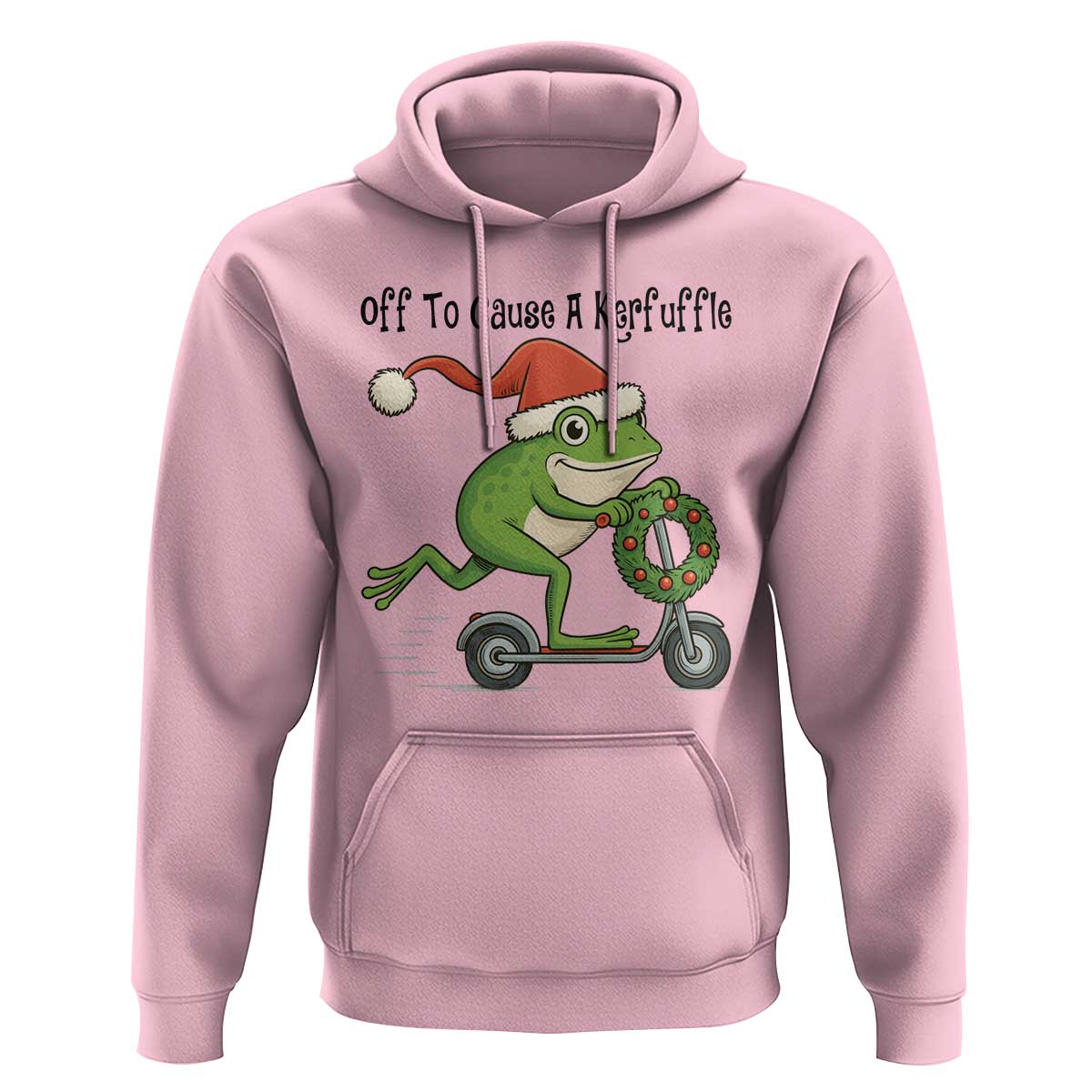 Off To Cause A Kerfuffle Hoodie Funny Frog Christmas Meme Weirdcore - Wonder Print Shop